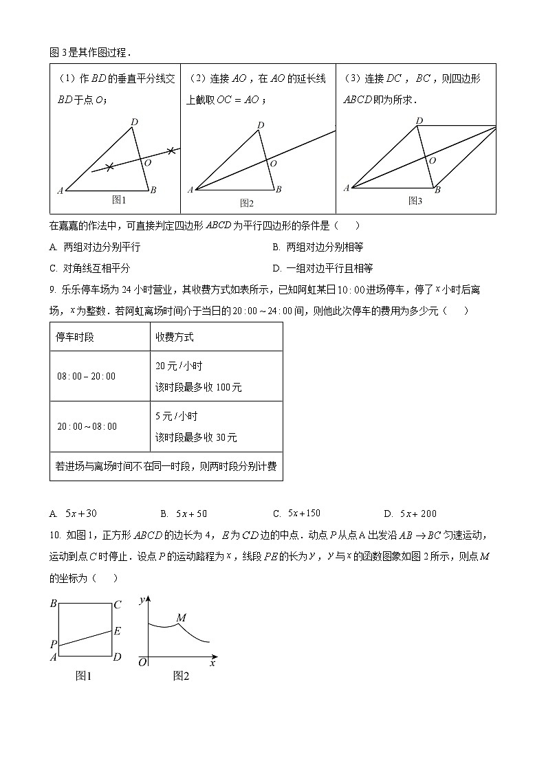 2024年广东省中山市中考一模联考数学试题(原卷版+解析版)02