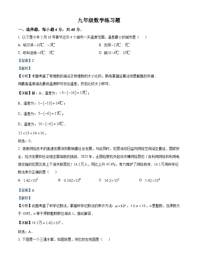 2024年山东省泰安市岱岳区中考一模数学试题(解析版)第1页