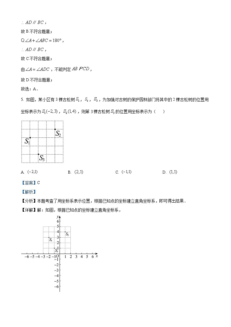 湖北省武汉市洪山区2023-2024学年七年级下学期期中数学试题(原卷版+解析版)03