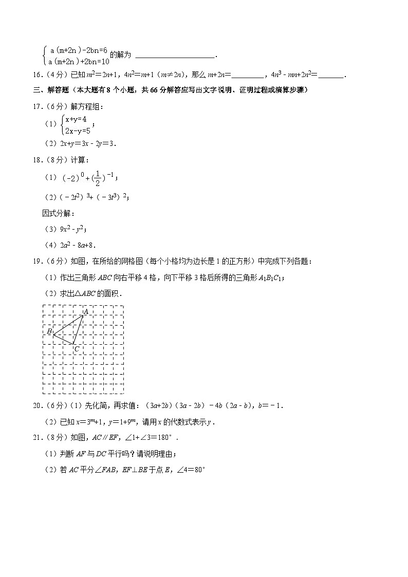 浙江省宁波市奉化区锦溪书院2023—2024学年下学期七年级期中数学试卷(含答案)第3页