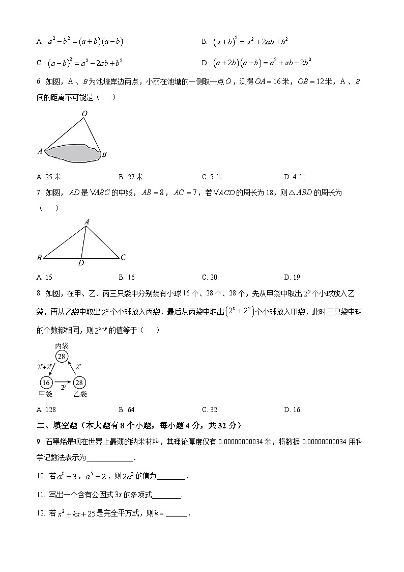 江苏省徐州市丰县2023-2024学年七年级下学期期中数学试题(原卷版+解析版)02