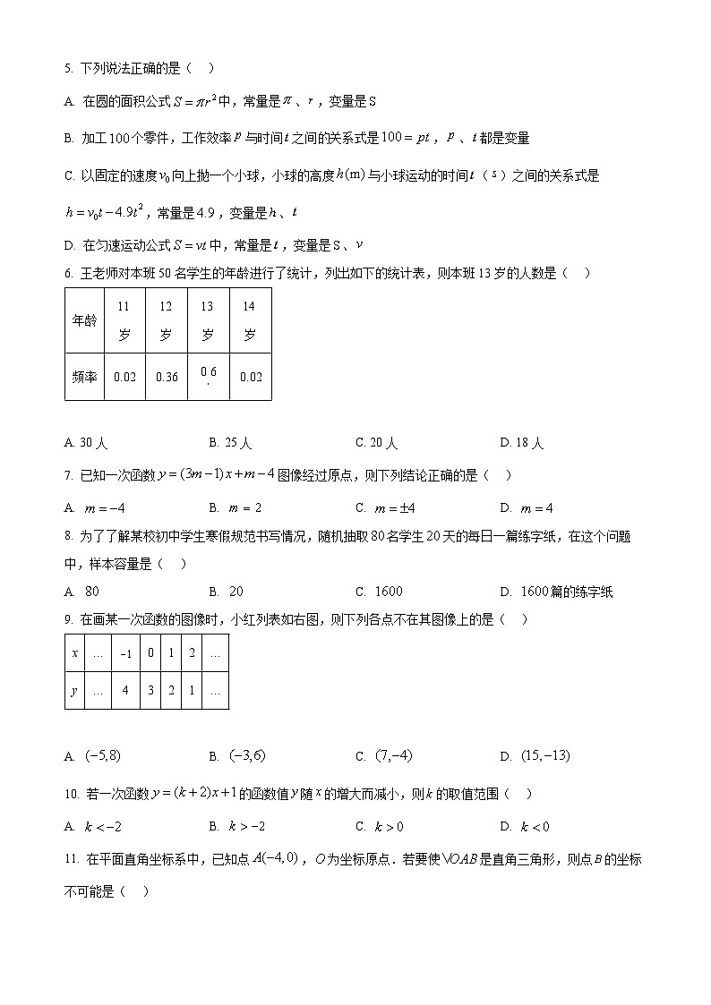 河北省唐山市迁安市2023-2024学年八年级下学期期中数学试题(原卷版)第2页