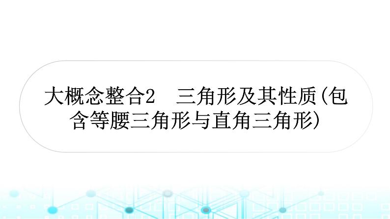 中考数学复习第四章三角形大概念整合2三角形及其性质(包含等腰三角形与直角三角形)课件01