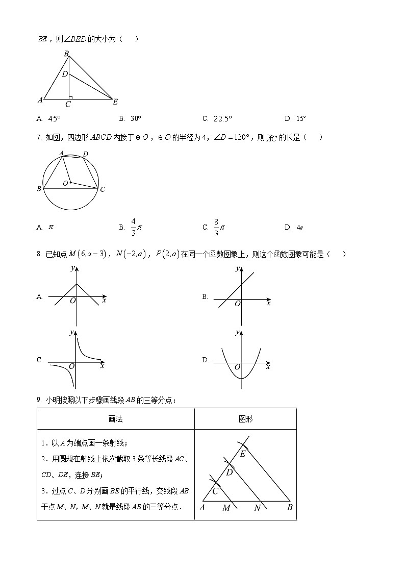 2024年福建省厦门市思明区福建省厦门第一中学中考模拟数学试题(原卷版)第2页