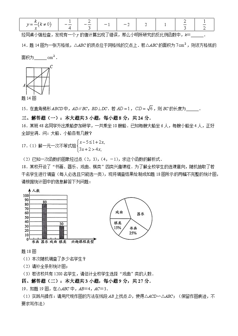 2024年广东省万阅大湾区百校联盟中考一模数学试题第3页