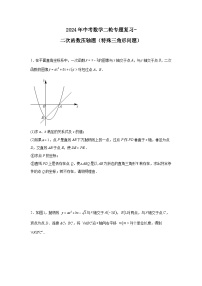 2024年中考数学二轮专题复习-二次函数压轴题（特殊三角形问题）