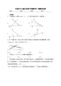 天津市2024届九年级下学期中考一模数学试卷(含答案)