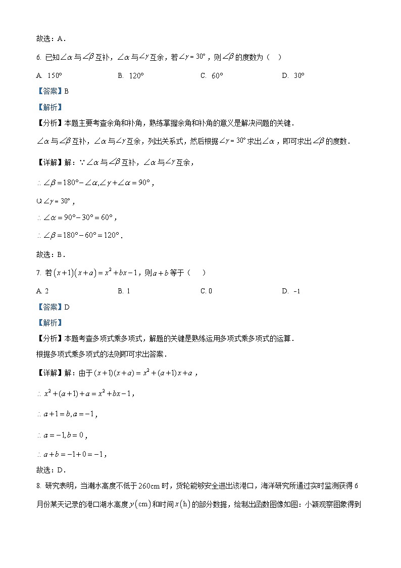陕西省陕西学林2023-2024学年七年级下学期期中数学试题(解析版)第3页