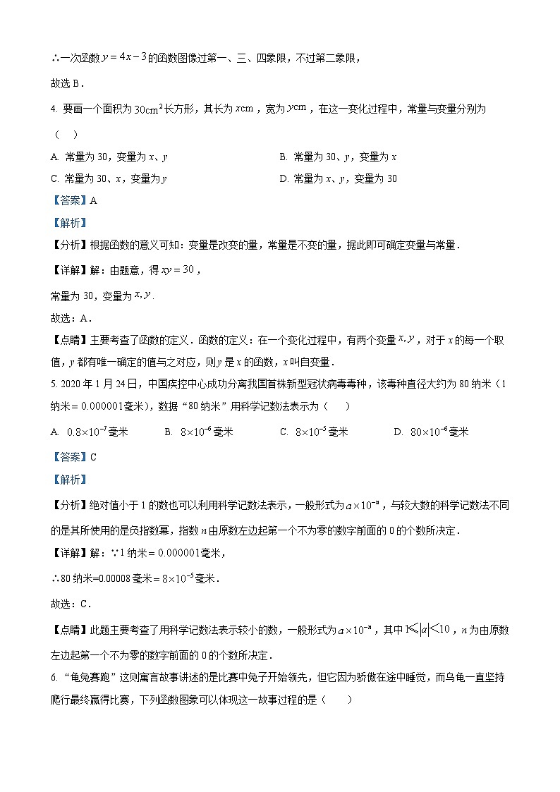 四川省巴中市巴州区巴中中学2023-2024学年八年级下学期期中数学试题(解析版)第2页