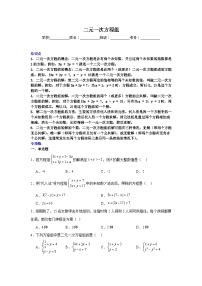 二元一次方程组-中考数学二轮知识梳理+专项练习（全国通用）