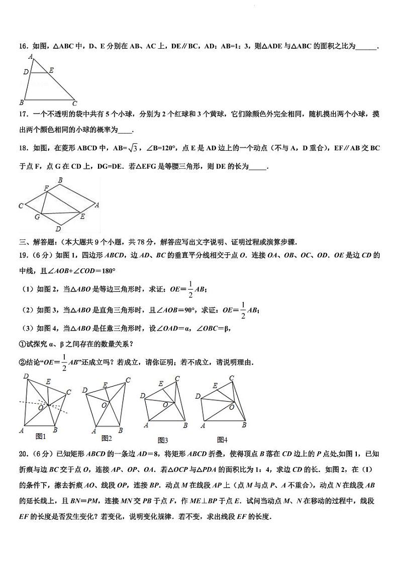 2024年山东省枣庄市中考数学适应性模拟试题及答案第3页