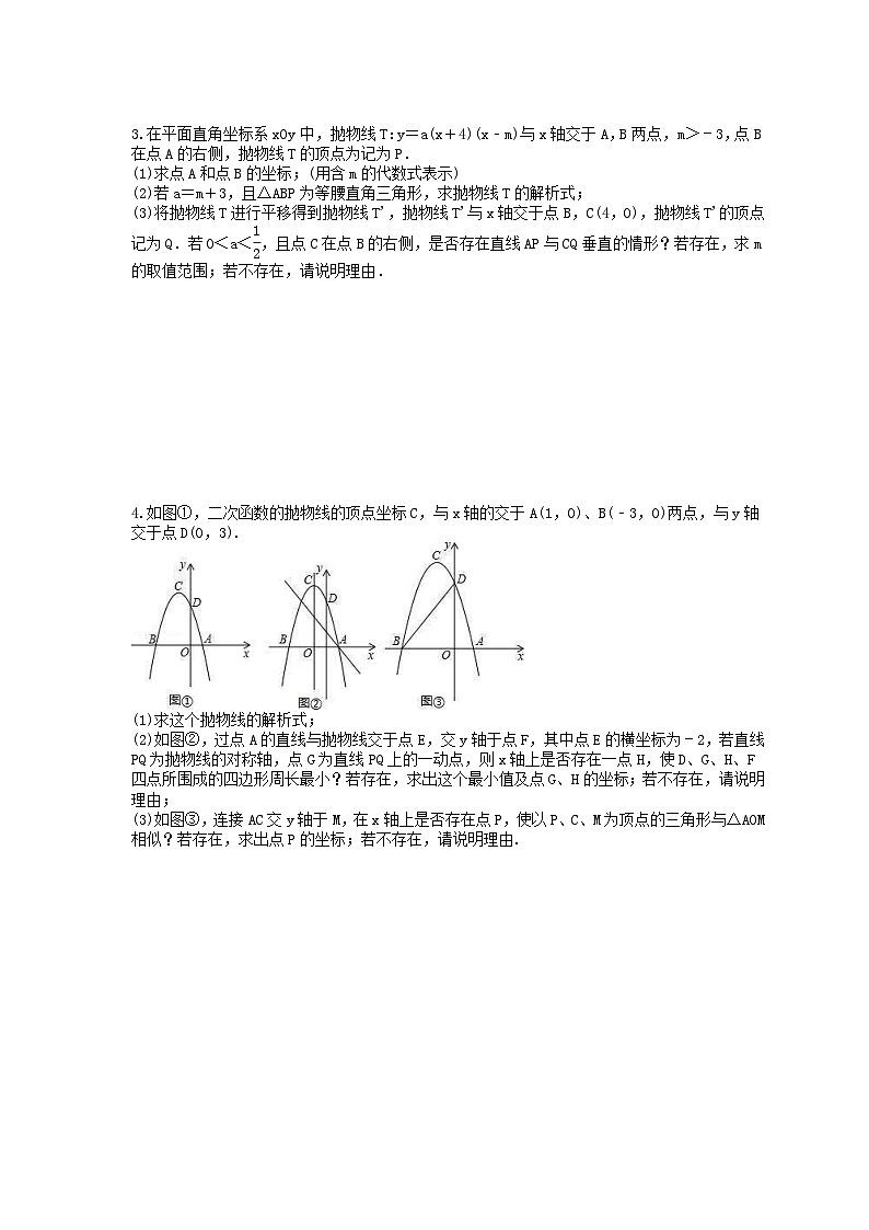 2024年中考数学二轮复习 二次函数压轴题 专项提升练习08(含答案)第2页