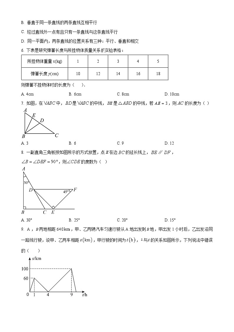 广东省深圳市实验学校中学部2023-2024学年七年级下学期期中数学试题(原卷版+解析版)02