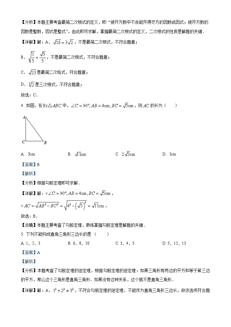 广东省中山市纪中集团2023-2024学年八年级下学期期中数学试题(解析版)第2页