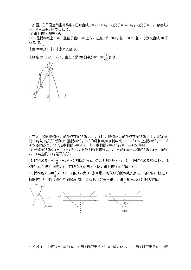 2024年中考数学二轮复习 压轴题 专项培优练习11(含答案)02