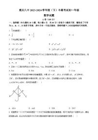 重庆市第八中学校2023-2024学年七年级下学期期中考试数学试题 （原卷版+解析版）