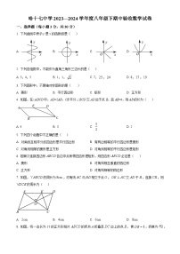 黑龙江省哈尔滨市第十七中学校2023-2024学年八年级下学期期中数学试题（原卷版+解析版）