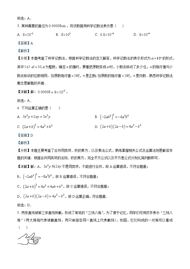 广东省茂名市高州四校联考2023-2024学年七年级下学期期中数学试题(原卷版+解析版)02