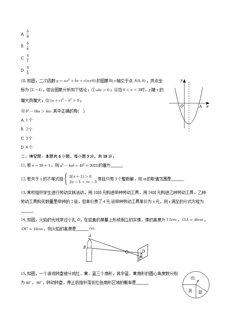 2024年山东省菏泽市郓城县多校联考中考数学一模试卷第3页