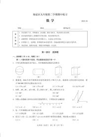 2024年北京市海淀区九年级中考复习一模数学试卷(含答案）