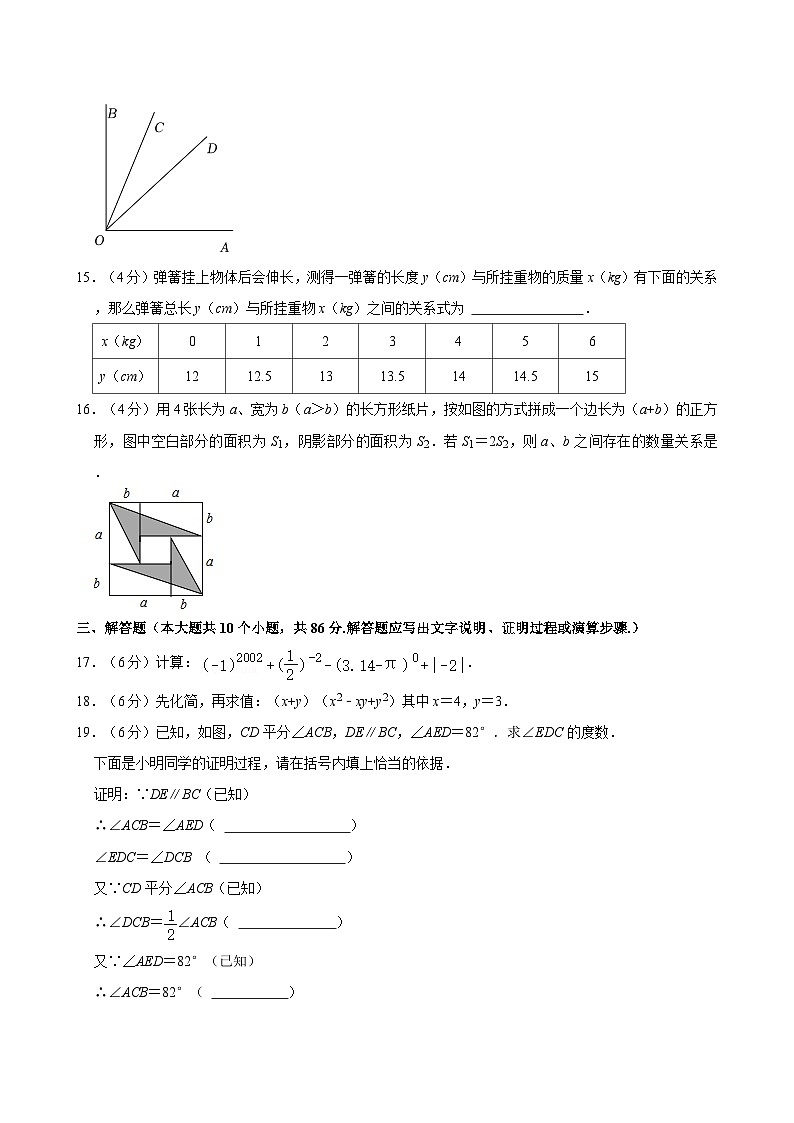 2023-2024学年山东省济南市商河县七年级(下)期中数学试卷03