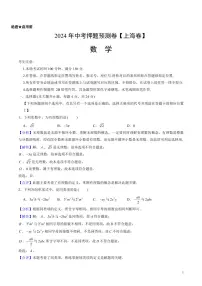 2024年中考押题预测卷2【上海卷】数学（解析版）