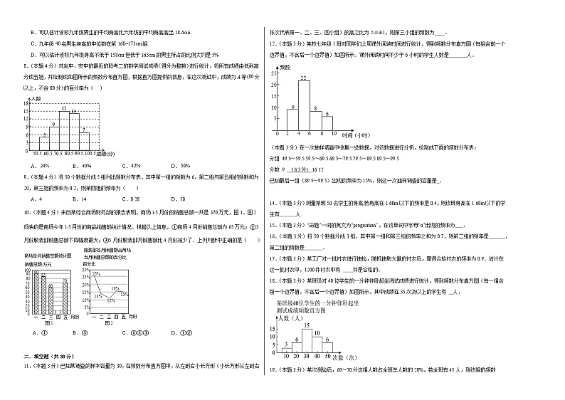 10.2直方图课时达标练 人教版数学七年级下册第2页
