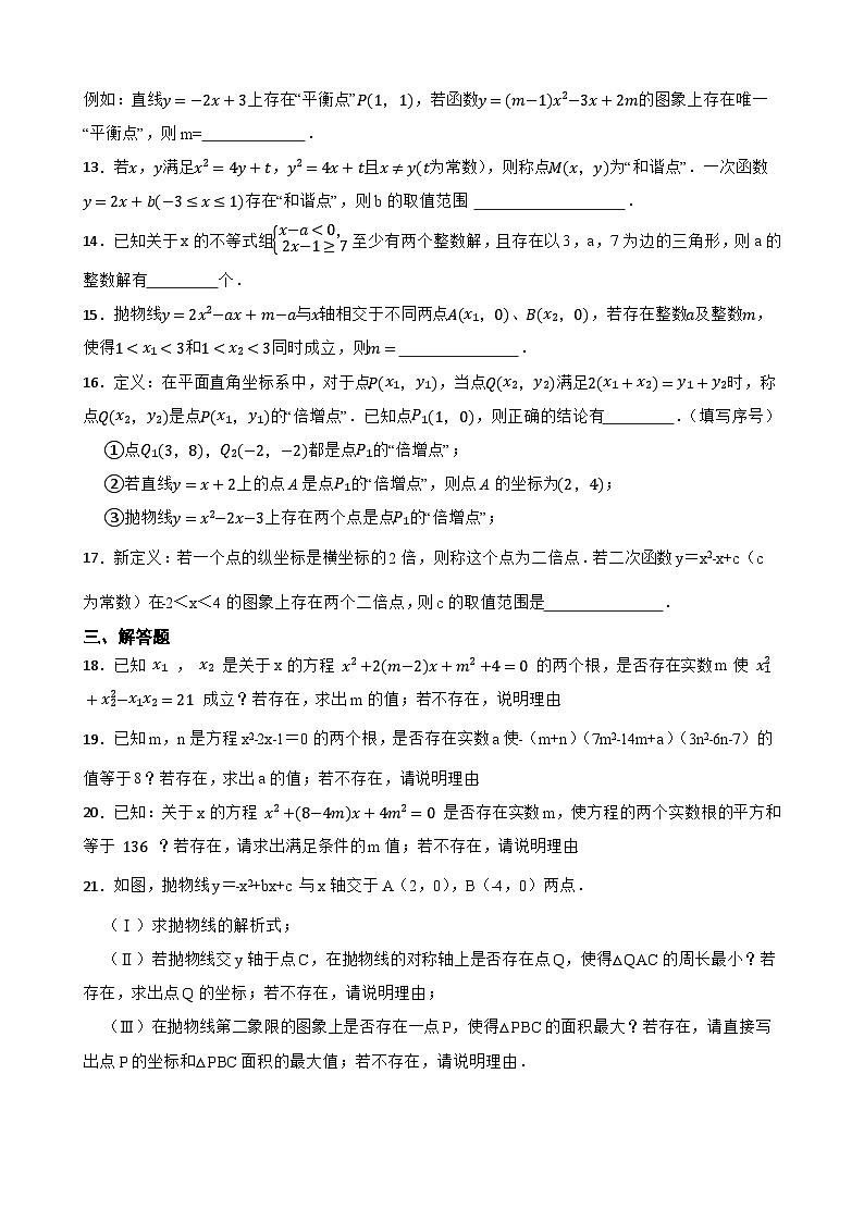 备考2024年中考数学核心素养专题二十 数与式的存在性问题练习附解析第3页