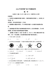 2024年广西部分市县区九年级中考一模数学试题(含解析)