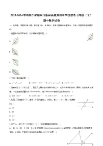10，浙江省绍兴市新昌县城郊初中学校联考2023-2024学年七年级下学期期中考试数学试卷