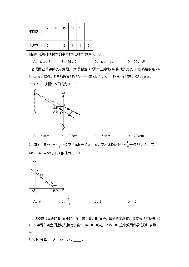 2024年江苏省南京师范大学附属中学江宁分校中考数学三模试题第2页