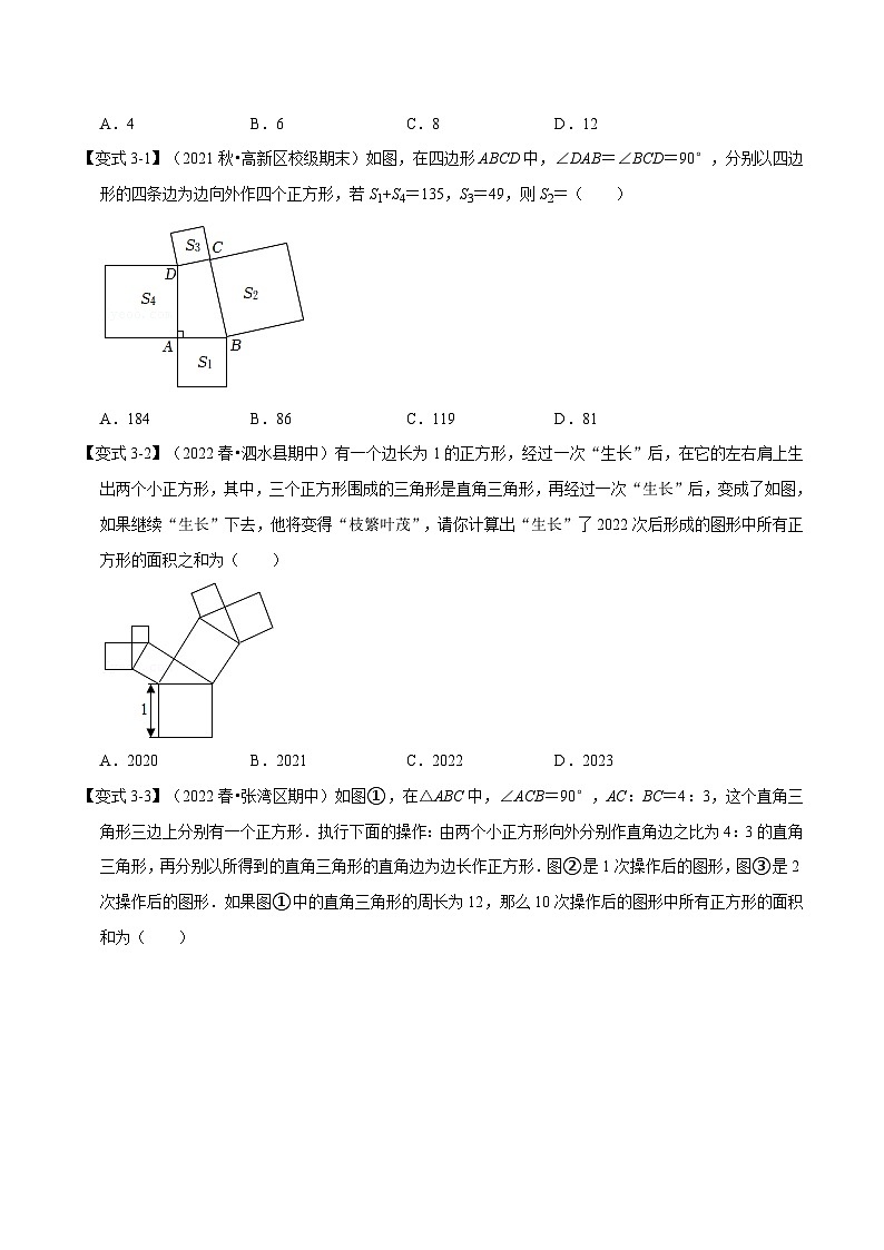 人教版八年级数学下册举一反三系列专题17.1勾股定理及其逆定理【九大题型】(原卷版+解析)第3页