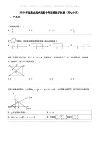 2024年甘肃金昌永昌县中考三模数学试卷(第七中学)