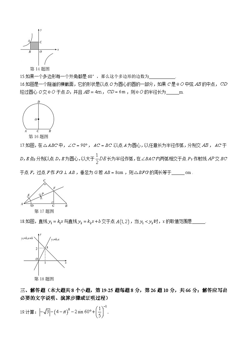 2024年湖南省衡阳市衡阳县中考模拟数学试题(含答案)第3页