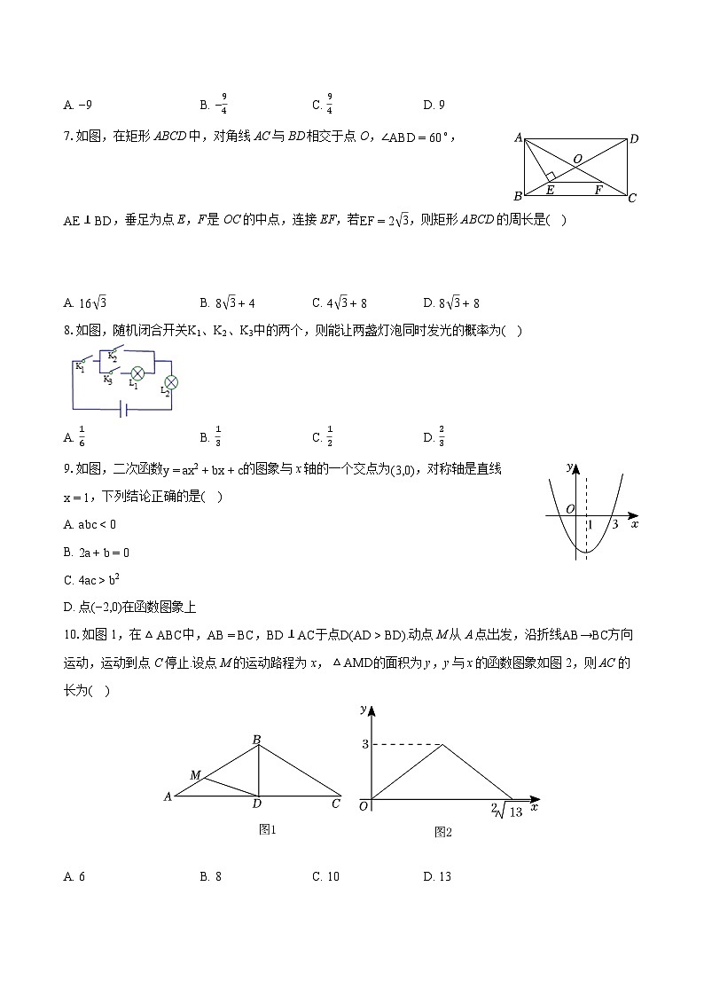 2024年河南省南阳市社旗县中考数学一模试卷(含详细答案解析)02
