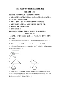 2024年山东省聊城市高唐县九年级下中考第二次模拟数学试题（含解析）