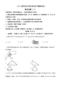 2024年山东省聊城市高唐县九年级下中考第二次模拟数学试题（原卷版+解析版）