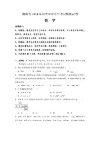 湖南省2024届九年级下学期中考模拟数学（三）试卷(含答案)