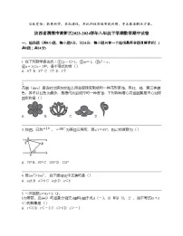 陕西省渭南市高新区2023-2024学年八年级下学期数学期中试卷
