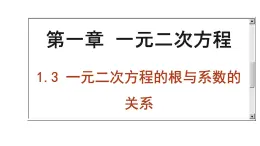 1.3 一元二次方程的根与系数的关系-2023-2024学年苏科数学九年级上册课件