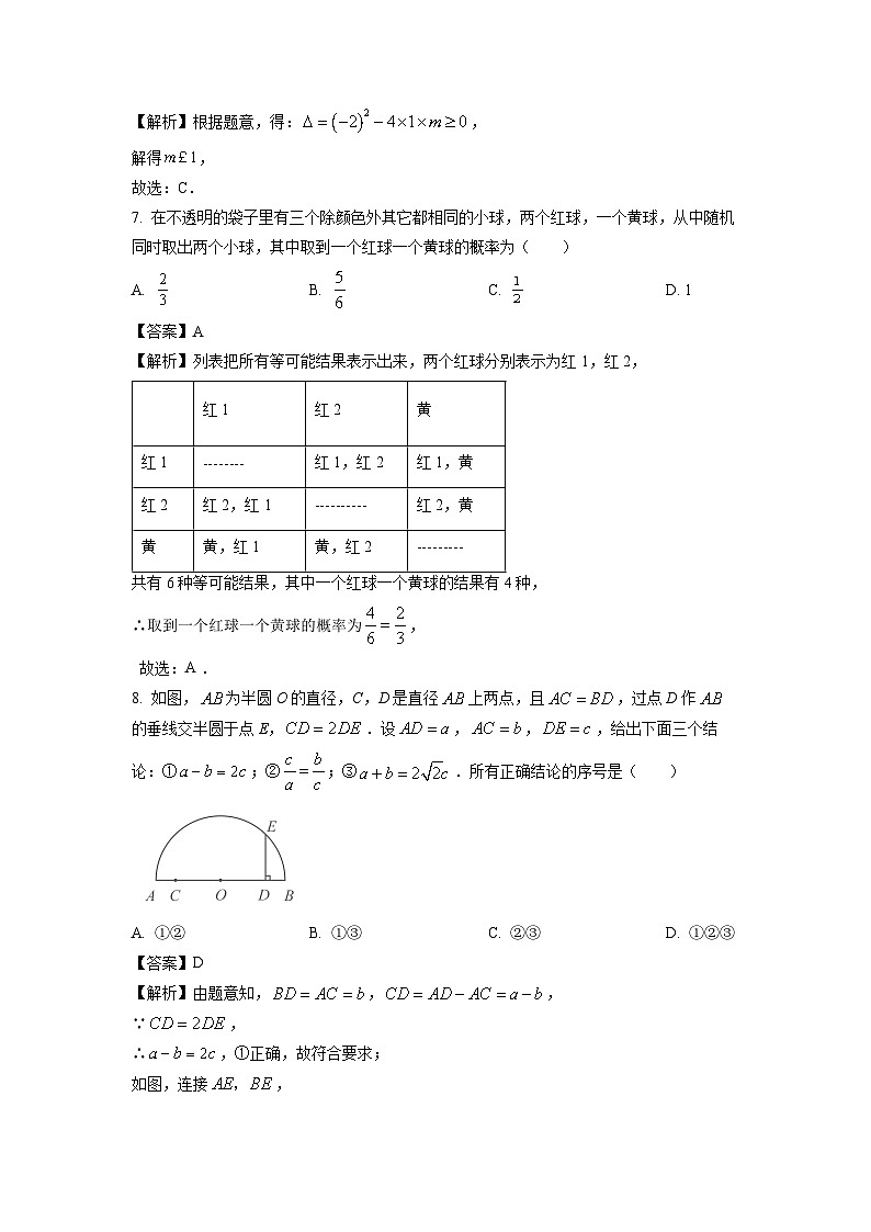 北京市昌平區(qū)2024年九年級中考二模數(shù)學(xué)試卷（解析版）第3頁