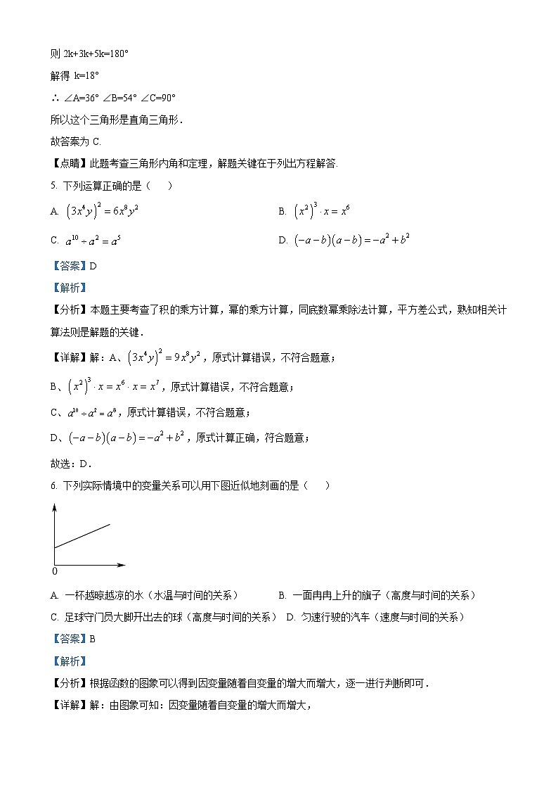 辽宁省辽阳市2023-2024学年七年级下学期期中数学试题(教师版 )第3页