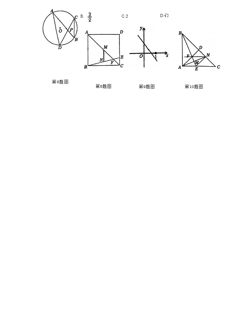 2024年安徽省合肥新站实验中学中考三模数学试卷第2页