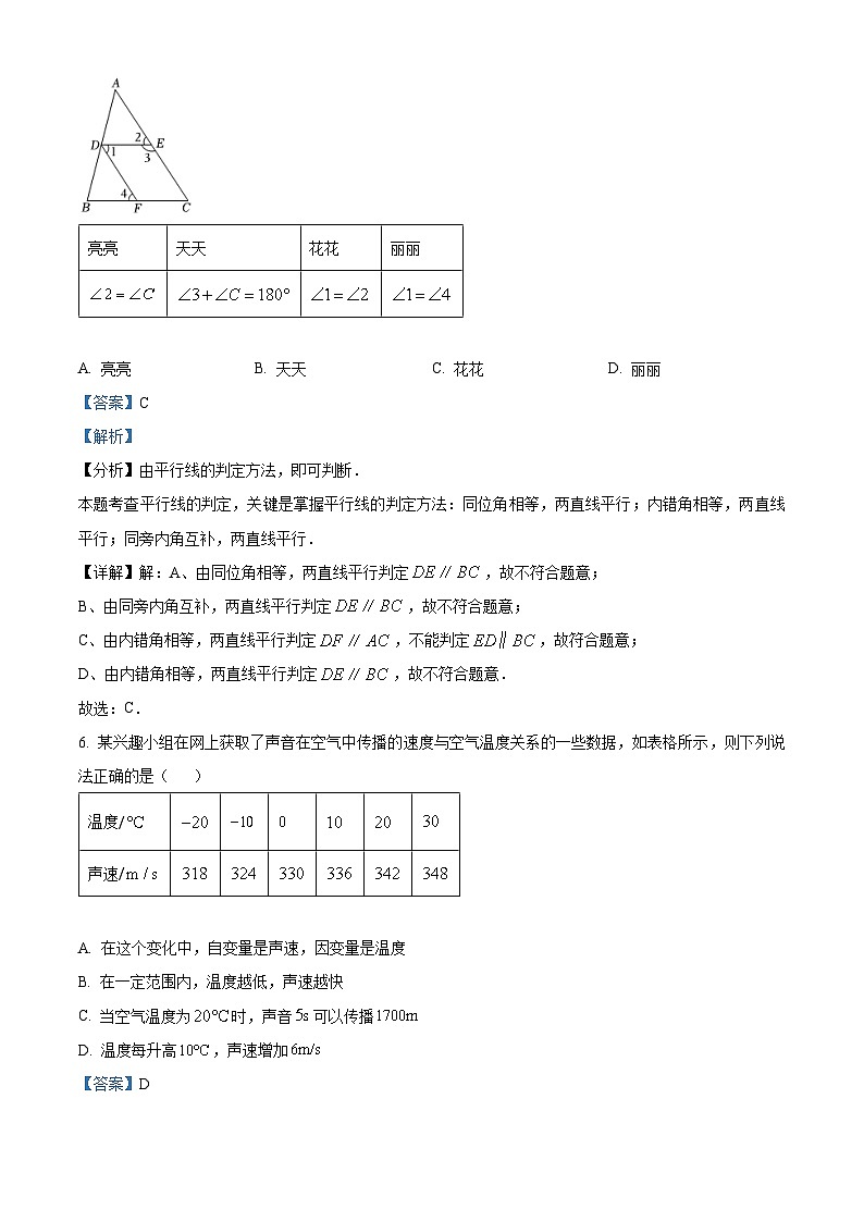 宁夏银川十中、十五中2023-2024学年七年级下学期期中数学试题(教师版)第3页