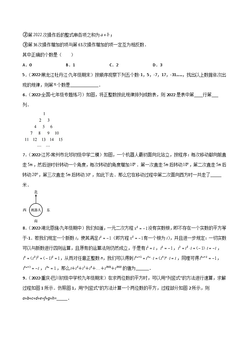 中考数学一轮复习1.2重难点题型突破训练:整式运算及应用(原卷版+解析)03