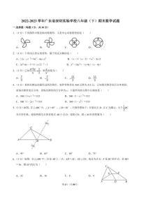 2022-2023学年深圳实验学校八年级下学期期末数学试卷及答案