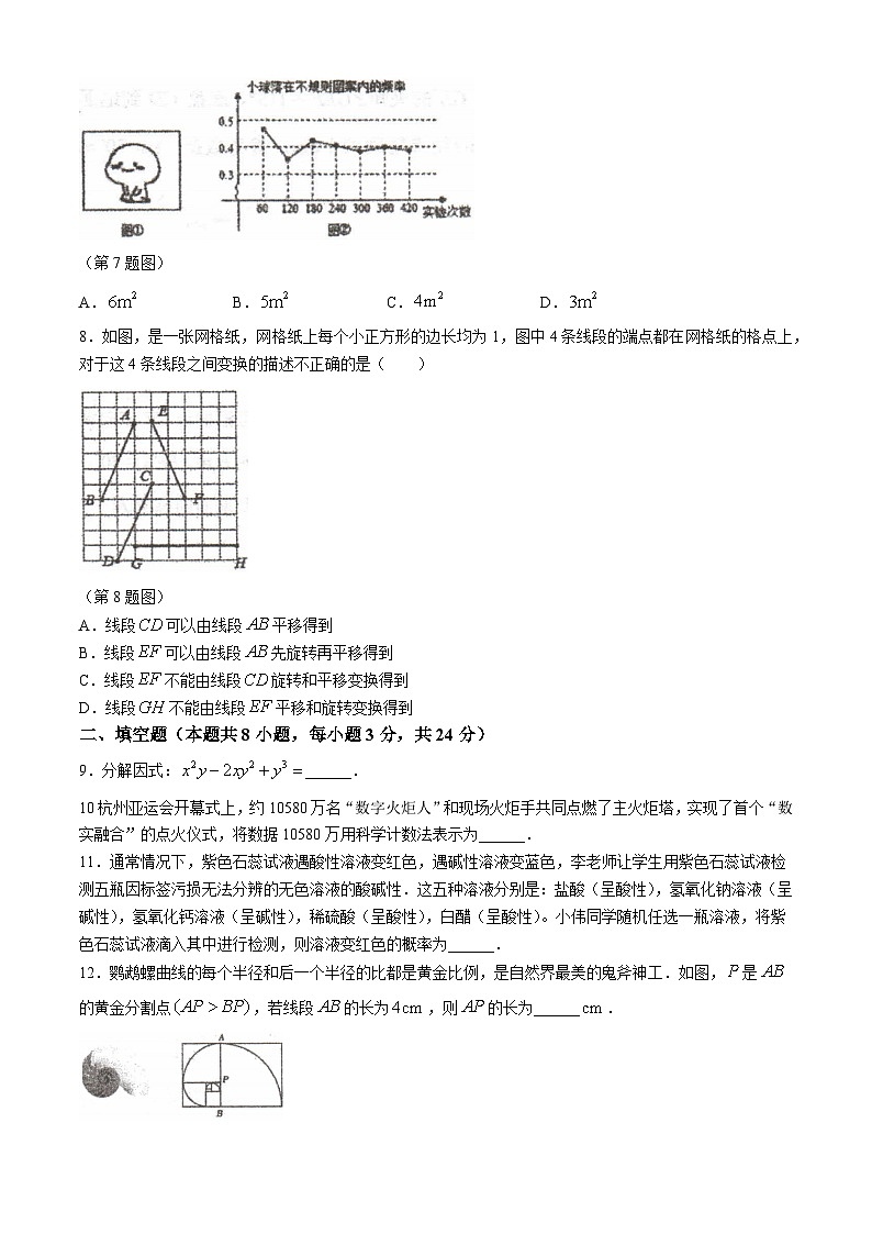 2024年宁夏回族自治区中卫市中宁县九年级第五次联考一模数学试题(无答案)02