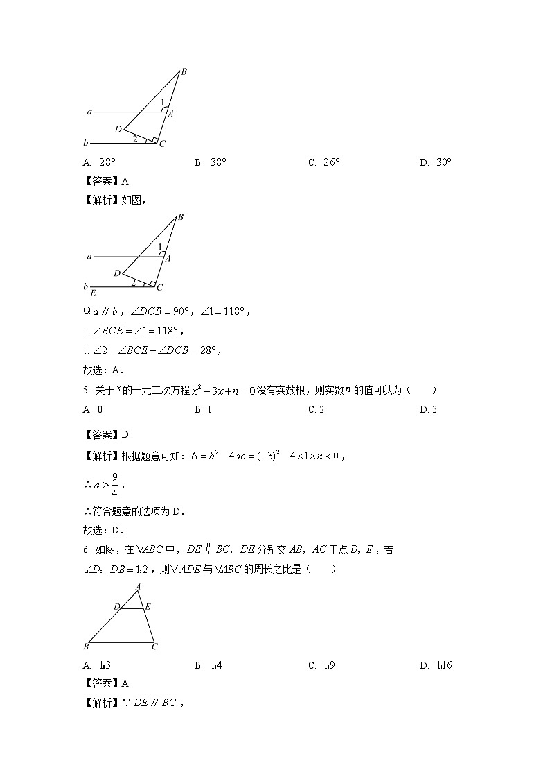 数学:辽宁省鞍山市2024年中考二模试题(解析版)第2页