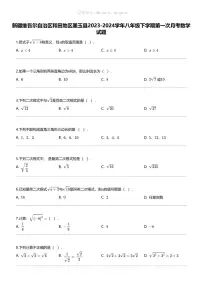 新疆维吾尔自治区和田地区墨玉县2023-2024学年八年级下学期第一次月考数学试题
