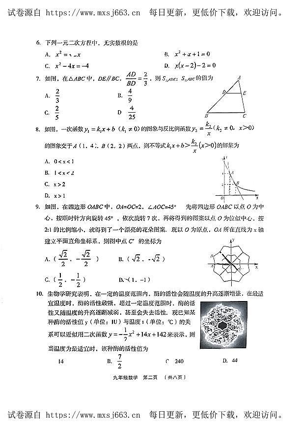2024年山西省吕梁市孝义市2中考模拟考试数学试卷02